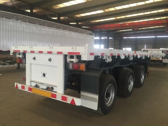 3 Axle 40ft Flatbed Semi Trailer With Twist Lock