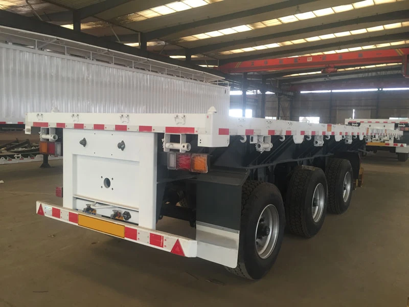 3 Axle 40ft Flatbed Semi Trailer With Twist Lock