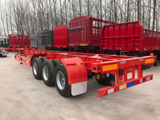 3-Axle 80 Ton 20ft Skeleton Container Trailer