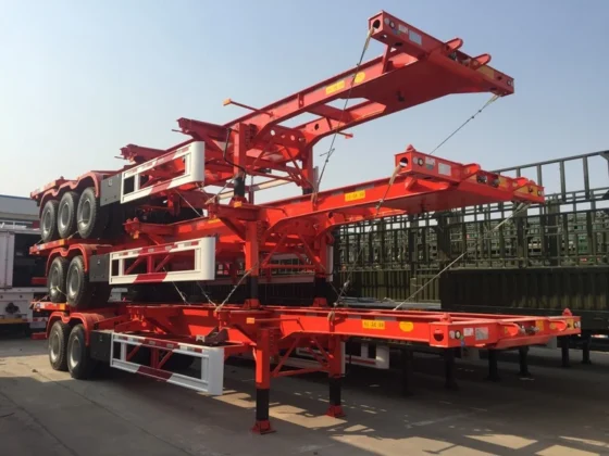 3-Axle 80 Ton 45ft Skeleton Container Trailer