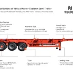 3-Axle 20ft Skeleton Container Trailer