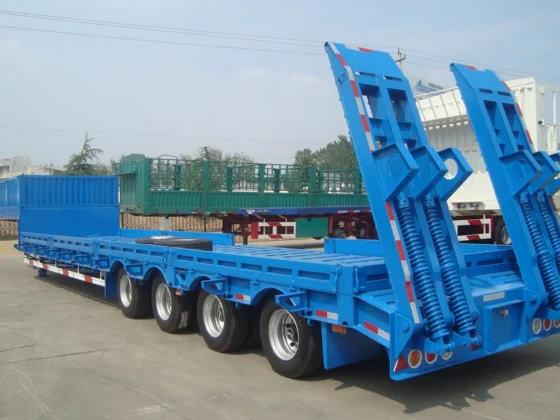 4 Axle 100 Ton Lowbed Semi Trailer for Sale