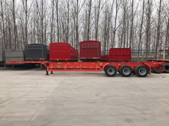 4-Axle 80 Ton 40ft Skeleton Container Trailer for Mining