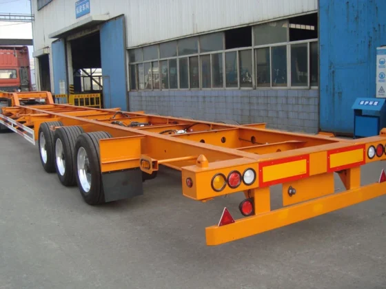 4-Axle 60 Ton 45ft Skeleton Container Trailer