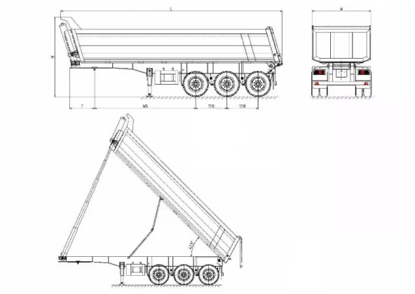 3-Axle 80 Ton Tipper Trailer