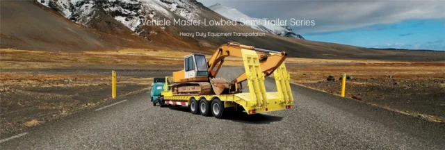 30-100 Ton Lowbed Truck Semi Trailer