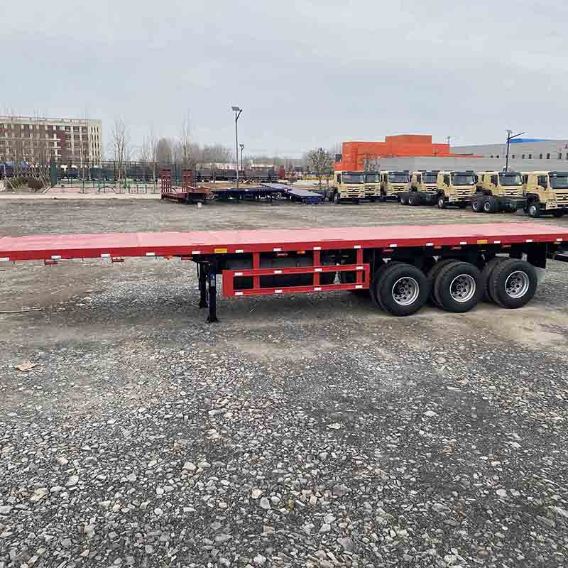 178 Red lowbed trailer viewed from the side