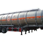Polished tanker body and chassis shown from the side
