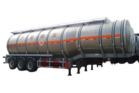 Polished tanker body and chassis shown from the side