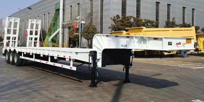 3 Axle 80 Tons Lowbed Semi Trailer for Sale 3 Axle 80 Tons Lowbed Semi Trailer for Sale