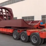 Red trailer with a large circular cargo support