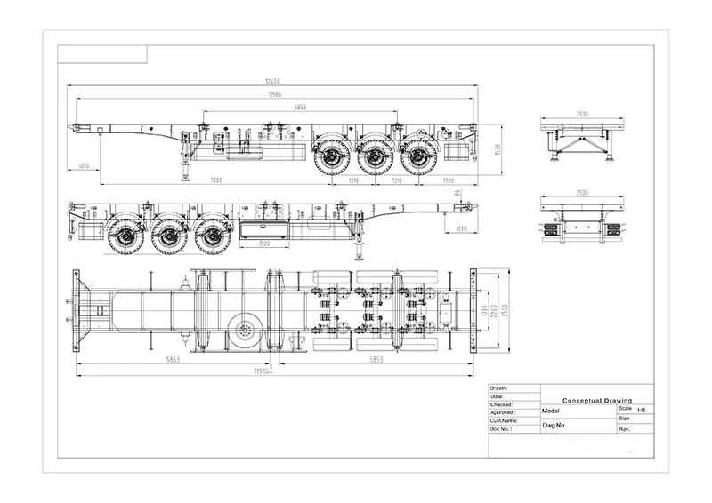 3 Axles Skeleton Semi Trailer 3 Axles Skeleton Semi Trailer