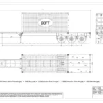 20ft Skeleton Container Semi Trailer