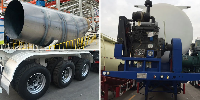 2 Collage of tanker body, wheel and power-unit details