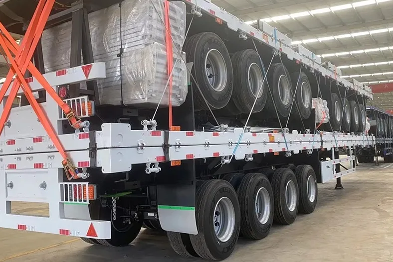 Semi trailer dimensions: 48 ft flatbed trailer with 102 inch width and 13 ft 6 in overall height